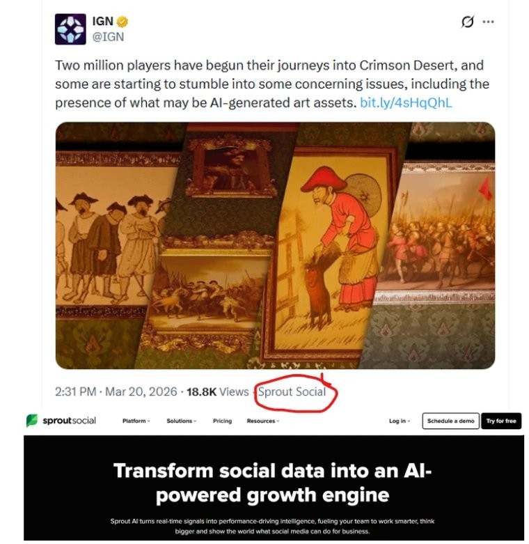 IGN因使用AI文章抨击《红色沙漠》AI素材被玩家们嘲笑