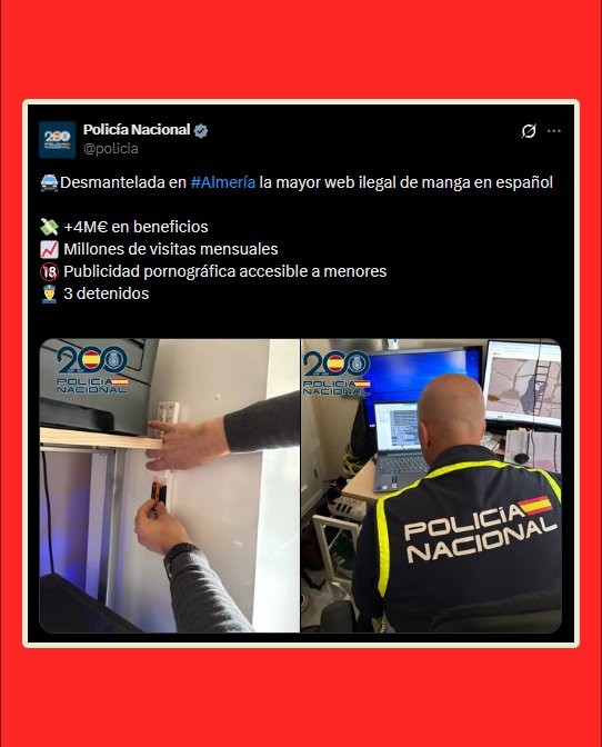 又一家倒下了！全球最大西班牙语盗版漫画网站被查处关闭