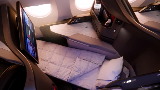 搭载新一代达美一号套房客舱的达美 A350 机队效果图