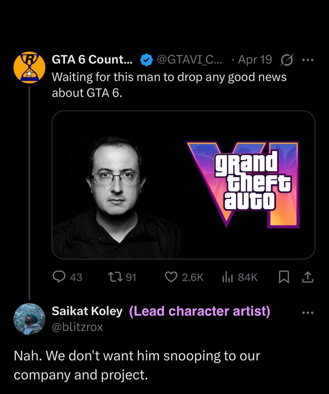 彭博社记者被R星拉黑 曾提前一天泄露《GTA6》首支预告片发布时间