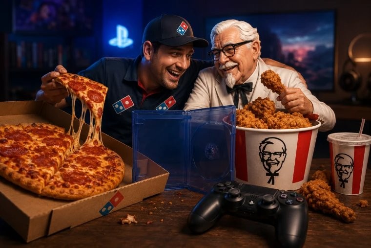 百分百参团! KFC与达美乐公开嘲讽索尼取消实体光盘