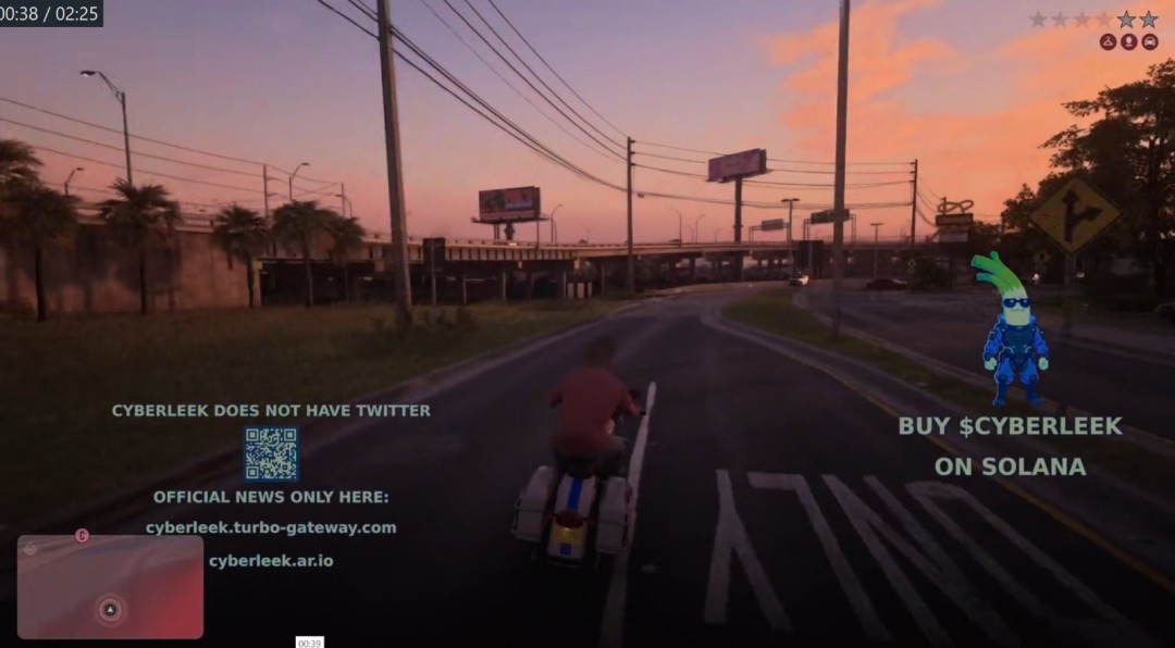 《GTA6》两段全新泄露实机 警匪追逐与夜景枪战！