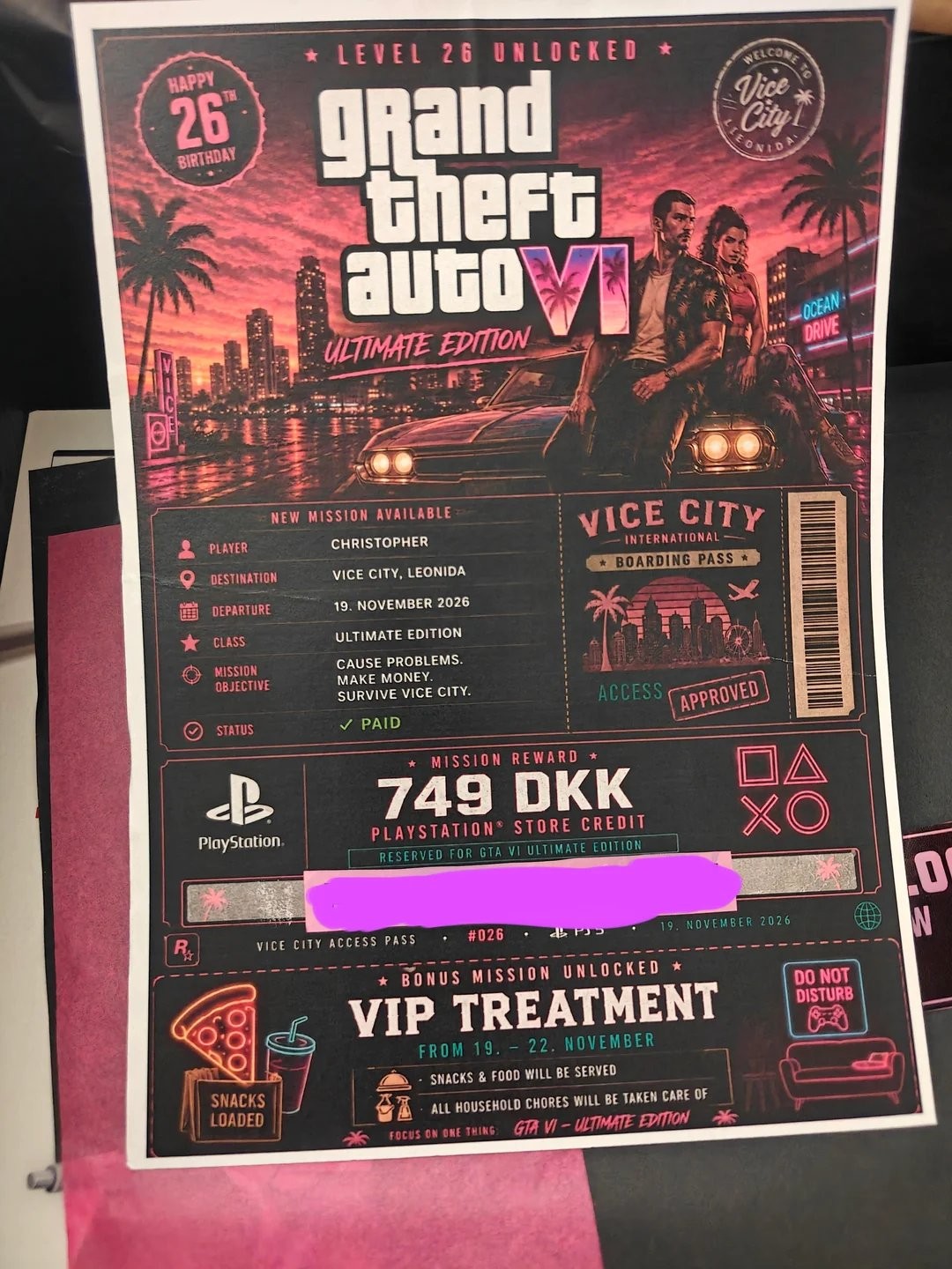绝世好女人！ 丹麦女孩送未婚夫《GTA 6》终极版 还包游戏期间家务零食