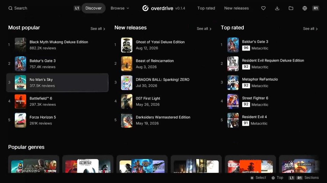 PS5越狱版出现Overdrive应用 游戏及DLC似乎可免费下载